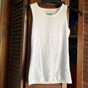 White tank top with rhinestones
